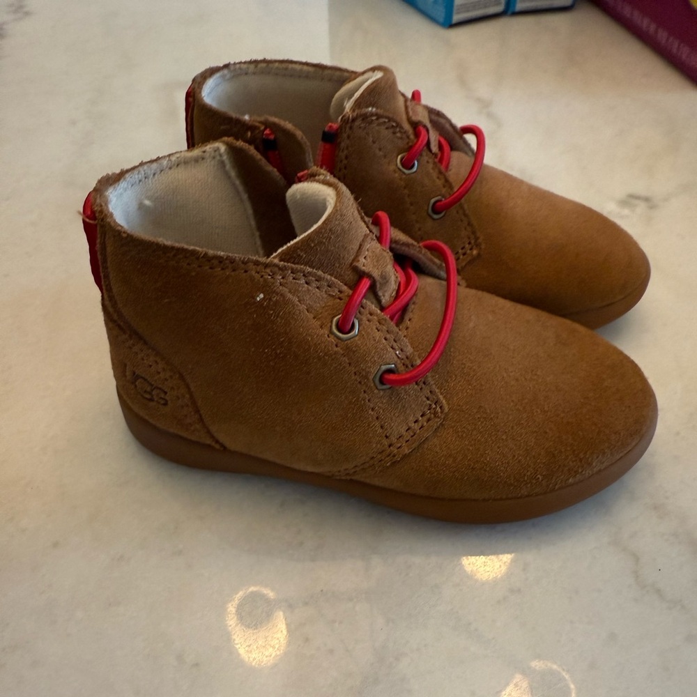UGG Brown and Red Suede Boots
